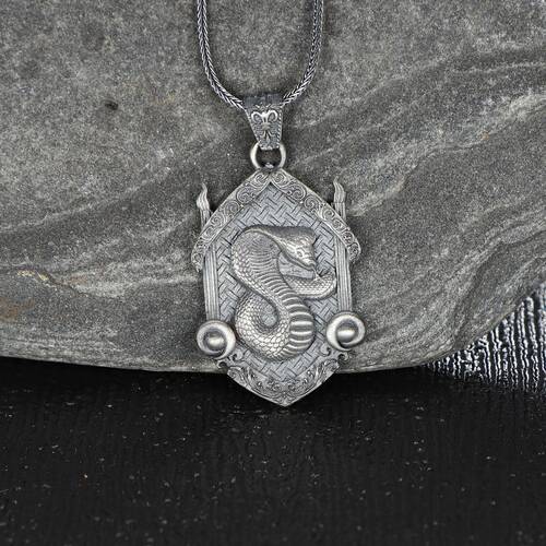 Cobra Model 925 Sterling Silver Men's Necklace - 1