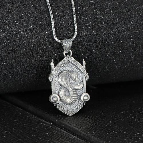 Cobra Model 925 Sterling Silver Men's Necklace - 2