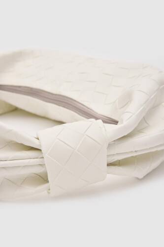 Donna Braided White Shoulder Bag - 3