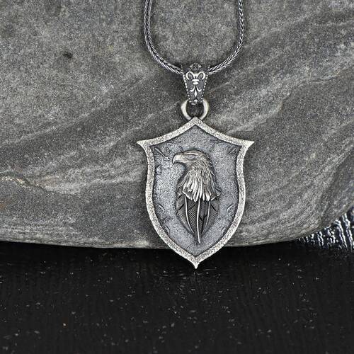 Eagle Model 925 Sterling Silver Men's Necklace - 1