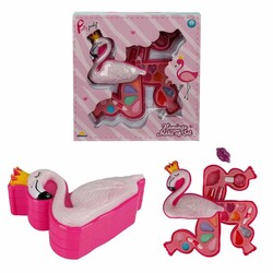 Flamingo Shaped 3 Tiers Makeup Beauty Set - 1