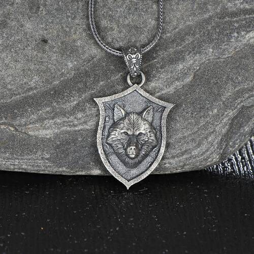 Fox Model 925 Sterling Silver Men's Necklace - 1