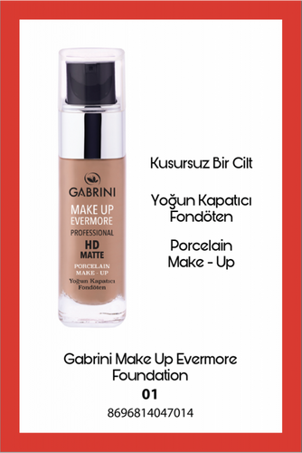 Gabrini HD Matte Permanent Foundation 01 - 1