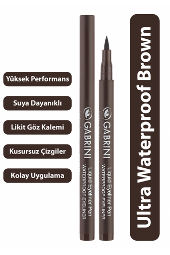 GABRINI Liquid Eyeliner Waterproof Pencil Brown - 1