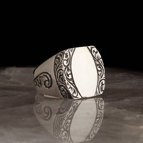 Handmade Pencil Workmanship 925 Sterling Silver Men's Ring - 1