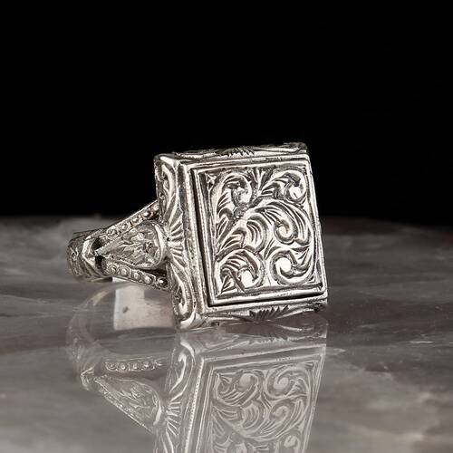 Handmade Pencil Workmanship 925 Sterling Silver Men's Ring - 1