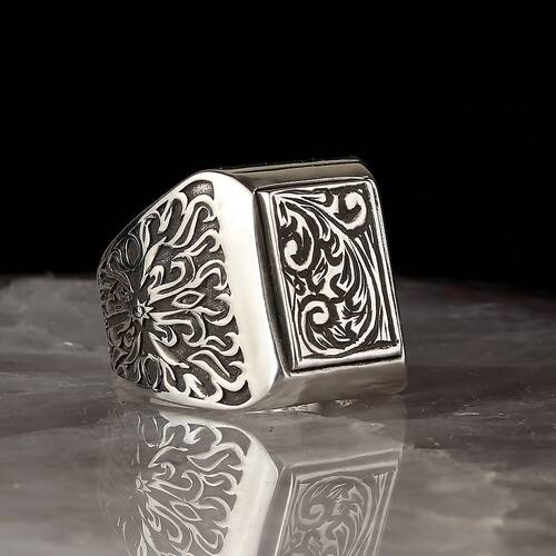 Handmade Pencil Workmanship 925 Sterling Silver Men's Ring - 1