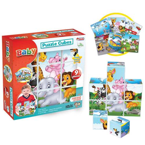 Illustrated Cubes 9 Piece Baby Activity Play Set - 1