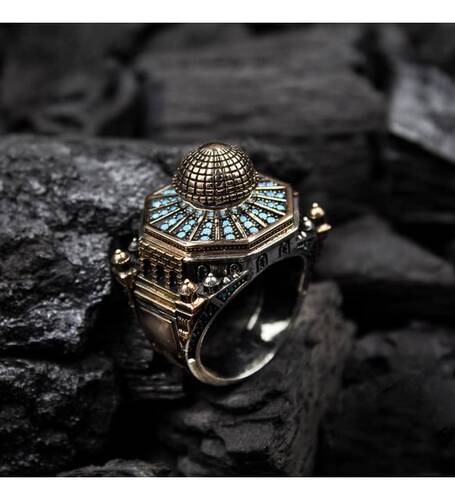 Islamic Master Design Kubbetü's-Sahre Silver Men's Ring - 1