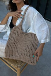 Knitted Mink Shoulder Bag - 1