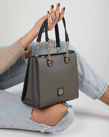 Leather Hand and Shoulder Bag - 1