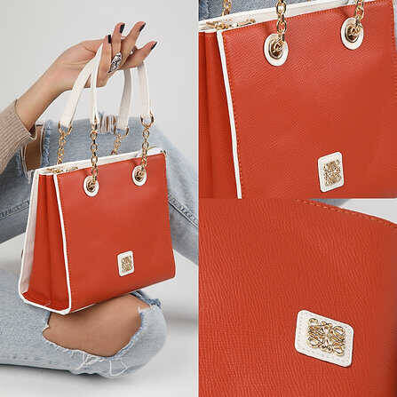 Leather Hand and Shoulder Bag - 1