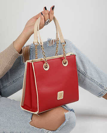 Leather Hand and Shoulder Bag - 1