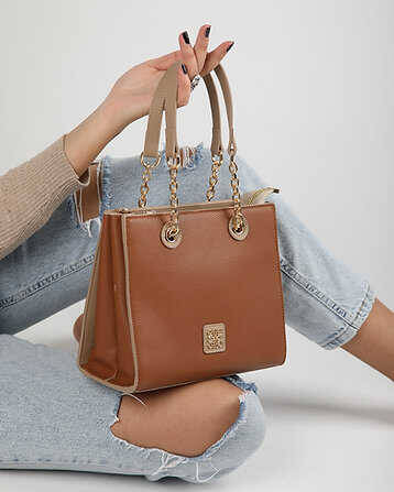 Leather Hand and Shoulder Bag - 1