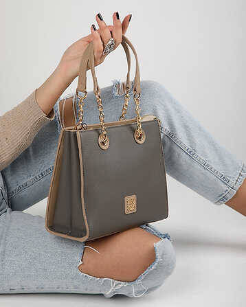 Leather Hand and Shoulder Bag - 1