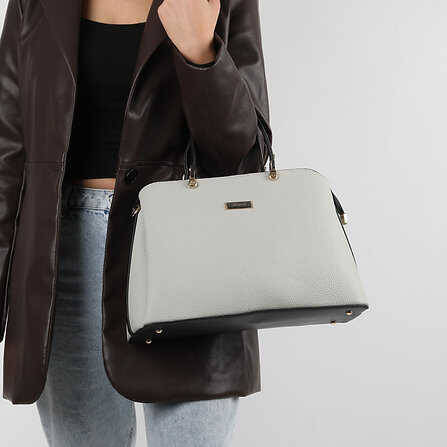 Leather Shoulder and Shoulder Bag with Strap - 1