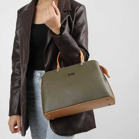 Leather Shoulder and Shoulder Bag with Strap - 1