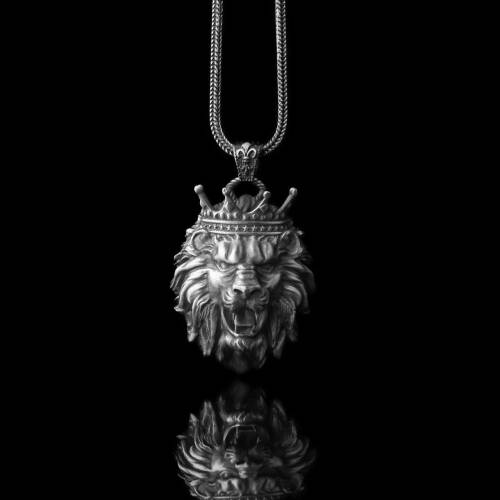 Lion Model 925 Sterling Silver Men's Necklace - 1