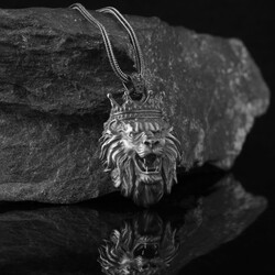 Lion Model 925 Sterling Silver Men's Necklace - 2