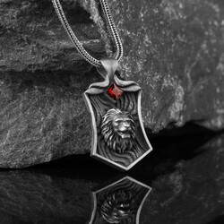 Lion Model 925 Sterling Silver Men's Necklace - 1