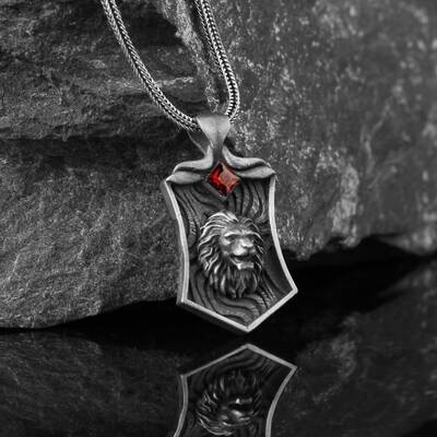 Lion Model 925 Sterling Silver Men's Necklace - 1