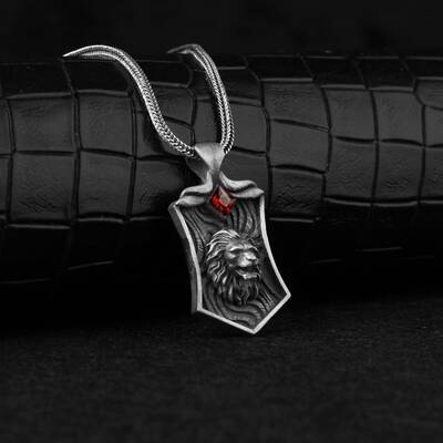 Lion Model 925 Sterling Silver Men's Necklace - 2