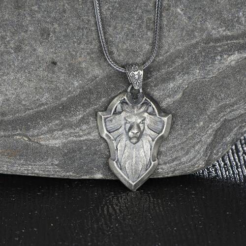 Lion Model 925 Sterling Silver Men's Necklace - 1