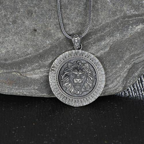 Lion Model 925 Sterling Silver Men's Necklace - 1