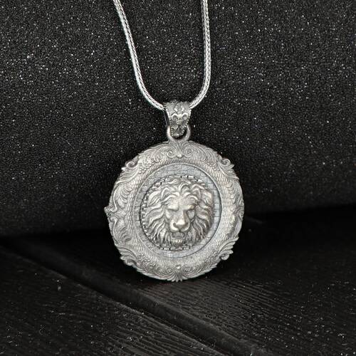 Lion Model 925 Sterling Silver Men's Necklace - 2