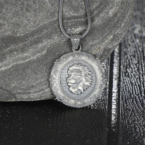 Lion Model 925 Sterling Silver Men's Necklace - 1