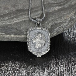 Lion Model 925 Sterling Silver Men's Necklace - 1