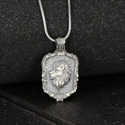 Lion Model 925 Sterling Silver Men's Necklace - 2