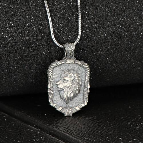 Lion Model 925 Sterling Silver Men's Necklace - 2