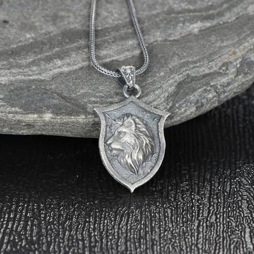 Lion Model 925 Sterling Silver Men's Necklace - 1