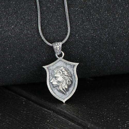 Lion Model 925 Sterling Silver Men's Necklace - 2