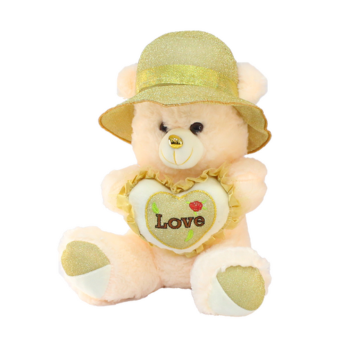 Love Bear in Hat Plush Toy 35 cm - 1