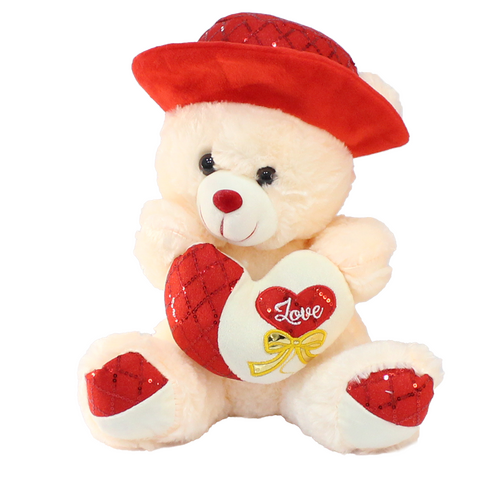 Love Bear in Hat Plush Toy 35 cm - 6