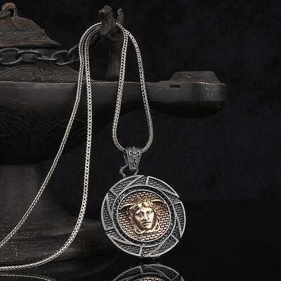 Medusa Model 925 Sterling Silver Men's Necklace - 1