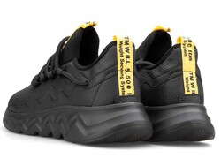 Men's Sneakers Racing 102 Leather - Black/Yellow - 3