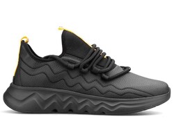 Men's Sneakers Racing 102 Leather - Black/Yellow - 1