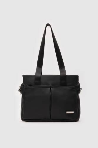 Milano Pocket Black Shoulder Bag - 2