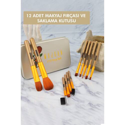 Mujgan 12-Piece Makeup Brush Set with Metal Box - 5