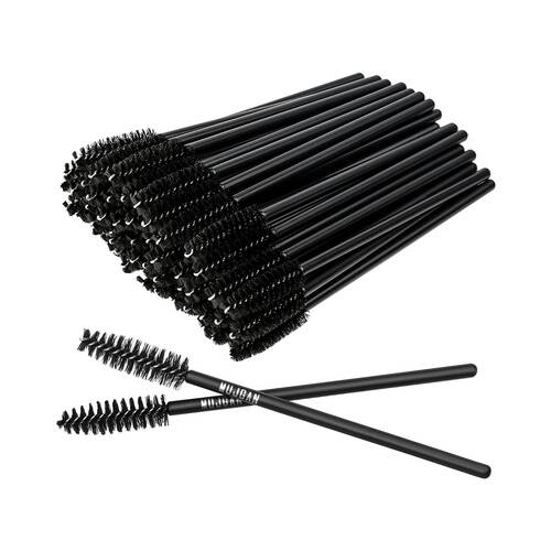 Mujgan 50 Pack Eyebrow Eyelash Combing Brush Black Color Mujgan - 1