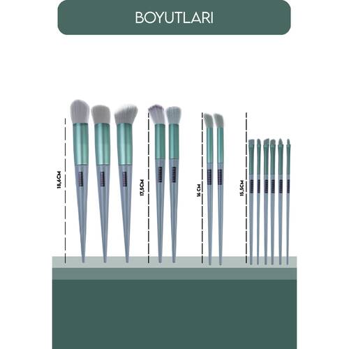 Mujgan Fix Special Boxed 13-Brush Set Green Color - 5