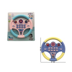 Nini Baby Steering Wheel Educational 21*21 Cm 8 Button Toy Steering Wheel with Sound and Music - 1