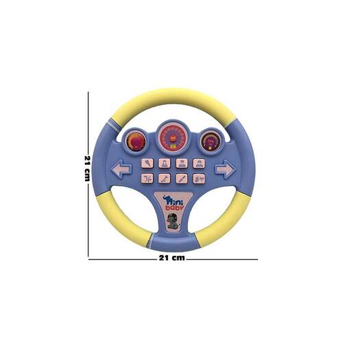 Nini Baby Steering Wheel Educational 21*21 Cm 8 Button Toy Steering Wheel with Sound and Music - 2