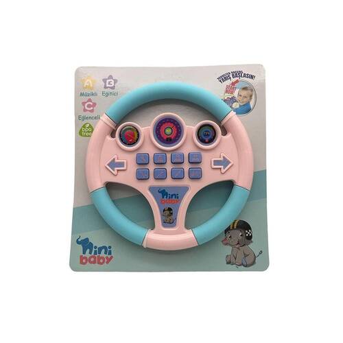 Nini Baby Steering Wheel Educational 21*21 Cm 8 Button Toy Steering Wheel with Sound and Music - 3