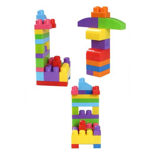 Play Blox Building Toys 107 Piece Bright Colors Mega Block Set with Bucket 3103 - 5