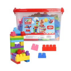 Play Blox Building Toys 133 Piece Bright Colors Mega Block Set with Bucket - 1