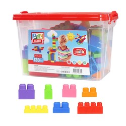 Play Blox Building Toys 133 Piece Bright Colors Mega Block Set with Bucket - 3